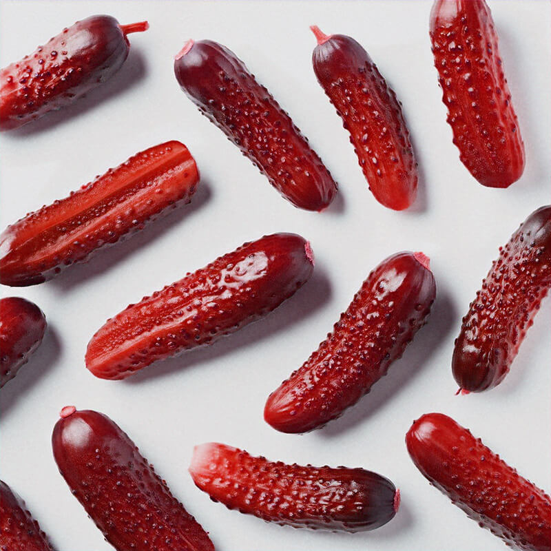 Red chimoy pickles.